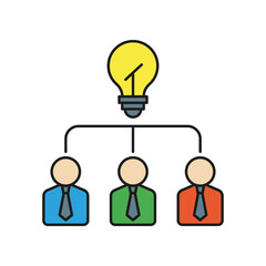 Brainstorming, businessmen, bulb colored icon. Simple color element illustration. Brainstorming, businessmen, bulb concept outline symbol design from medical set on white background