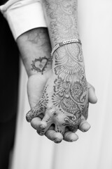 bride and groom Indian wedding henna tattoo 