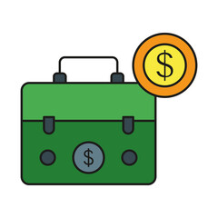 Briefcase colored icon. Simple color element illustration. Briefcase concept outline symbol design from medical set. Can be used for web and mobile on white background