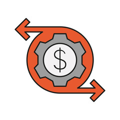 Cash Flow colored icon. Simple color element illustration. Cash Flow concept outline symbol design from medical set. Can be used for web and mobile on white background