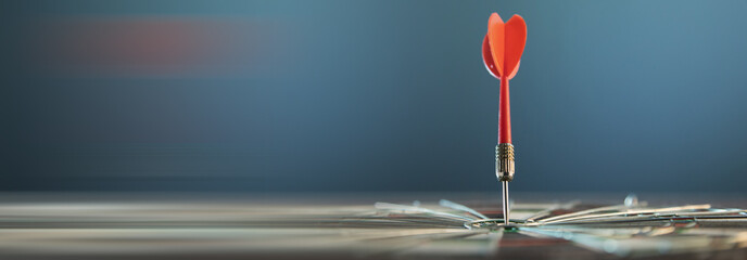 Arrow in the center of the dartboard.