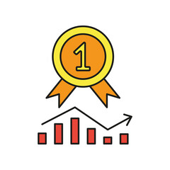 Quality, 1st colored icon. Simple color element illustration. Quality, 1st concept outline symbol design from medical set. Can be used for web and mobile on white background