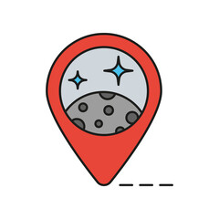 Location, space colored icon. Simple color element illustration. Location, space concept outline symbol design from Cosmos set. Can be used for web and mobile on white background