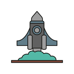 Rocket, cosmos colored icon. Simple color element illustration. Rocket, cosmos concept outline symbol design from Cosmos set. Can be used for web and mobile on white background