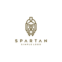 spartan logo vintage vector symbol illustration design, ancient greek spartan logo design with line style