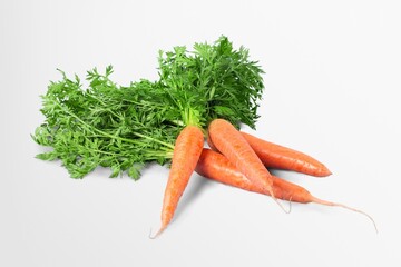 Fresh ripe carrots vegetables on the desk
