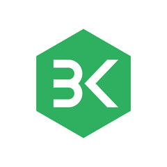 Letter BK logo design with cube icons