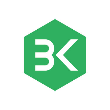 recommend clip art: Letter BK logo design with cube icons
