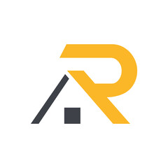 Letter R logo design in real estate logo. R home logo design