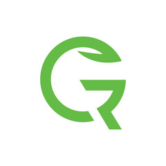 Letter GR logo design with natural design. Natural concept with GR letter