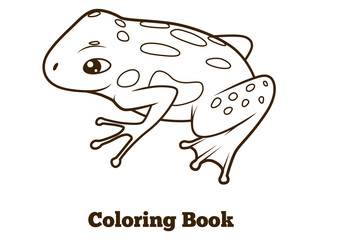 Frog cartoon coloring book PNG illustration with transparent background