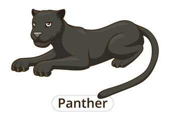 Panther cartoon PNG illustration with transparent background