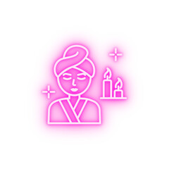 Relax candles neon icon