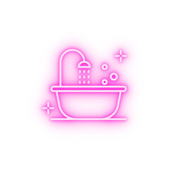 Bath neon icon