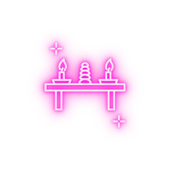 Hot stone neon icon