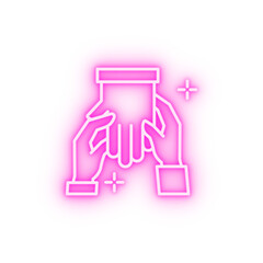 Massage hand neon icon