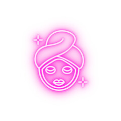 Face mask neon icon