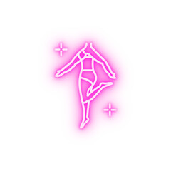 Woman body neon icon