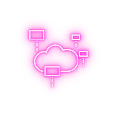 data cloud neon icon