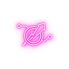 data analytics chart neon icon