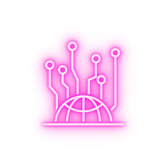 data global network neon icon