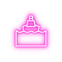 Fototapeta premium Ferry boat ocean neon icon
