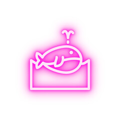 Whale ocean neon icon