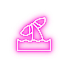 Whale ocean neon icon