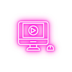 Video production video neon icon