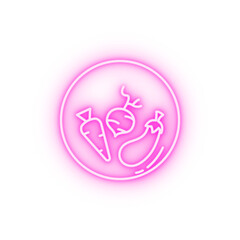Vegetable vegan neon icon