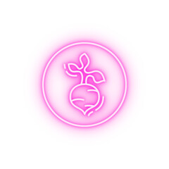 Radish vegan neon icon