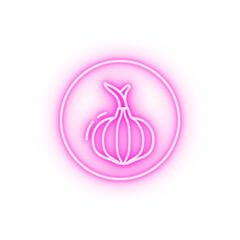 Onion vegan neon icon