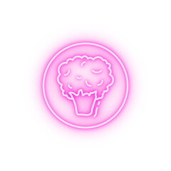 Cauliflower vegan neon icon