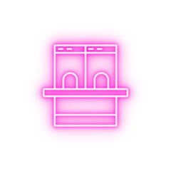 Ticket office ticket neon icon