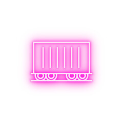 Railway carriage train neon icon