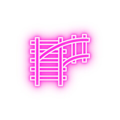 Railway railroad neon icon