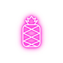Pineapple fruit neon icon
