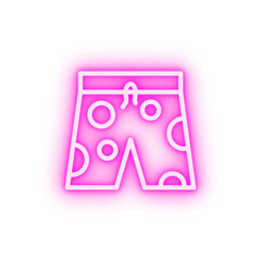 Clothes swimming trunks neon icon