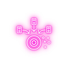 Dvd music album remote neon icon