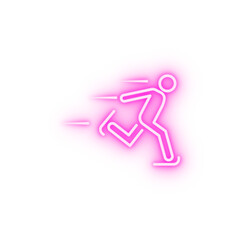 speed ice skating neon icon