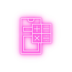 Smartphone calculator neon icon