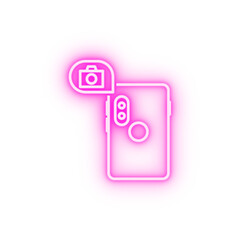 Smartphone camera neon icon