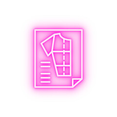Clothes drawing neon icon