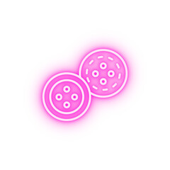 Buttons sewing neon icon