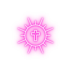 Christian Sun Christianity neon icon