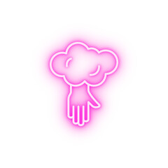 Hand from Heaven cloud Christianity neon icon