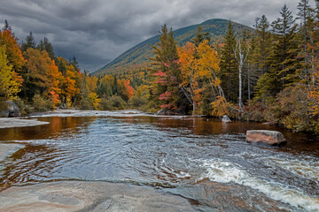 Slide Mountain in Baxter State Park, Maine, with stunning early Fall Foliage 