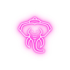 Ganesha elephant holy neon icon