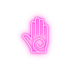 Fototapeta premium Buddhism hand sign neon icon