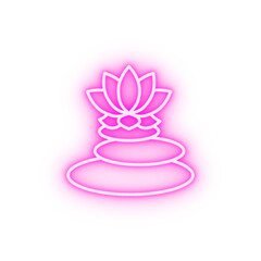 Buddhist Lotus Flower neon icon